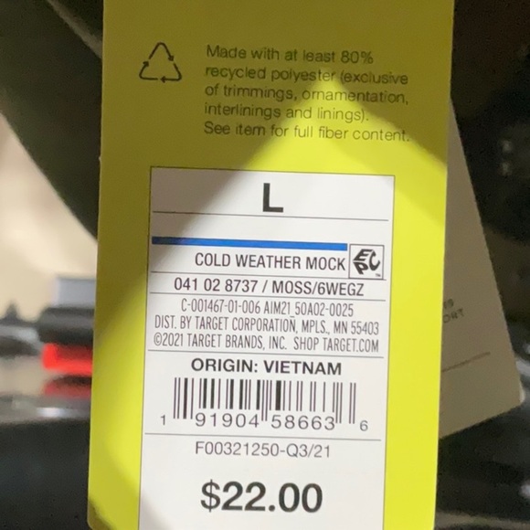 All in Motion Forest Green Long Sleeve Shirt - Picture 2 of 3